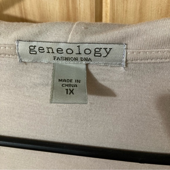 Geneology Fashion DNA size 1X waterfall open-front lightweight knit cardigan - Picture 2 of 4